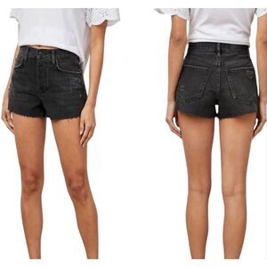 Rails The Fairfax High Rise Cut Off Denim Short Ash Black Size 30 Distressed NEW
